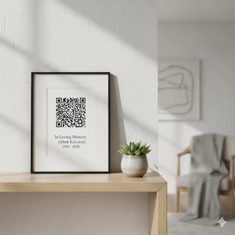 QR-код дома в рамке